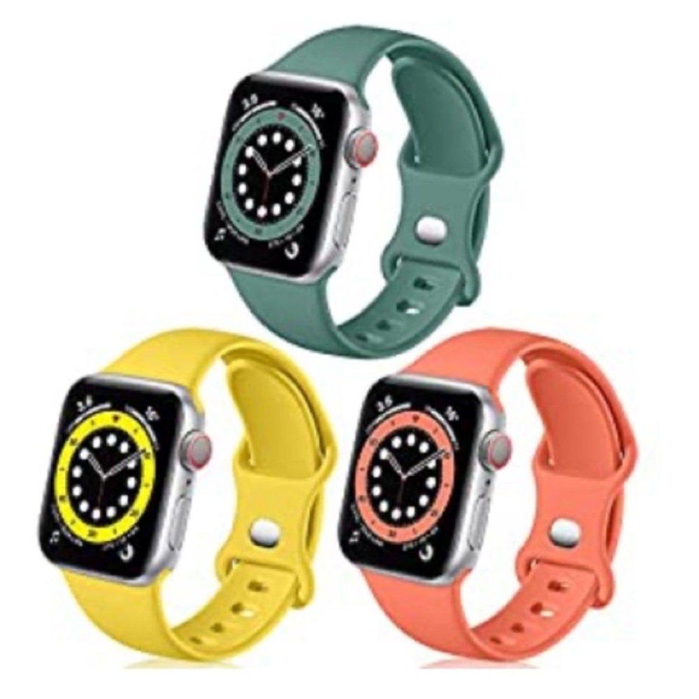NIP 3 pack Apple Watch bands (watch not included) green yellow orange unisex